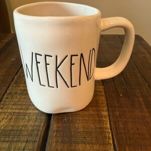 Rae Dunn Cream 'Weekend' Mug